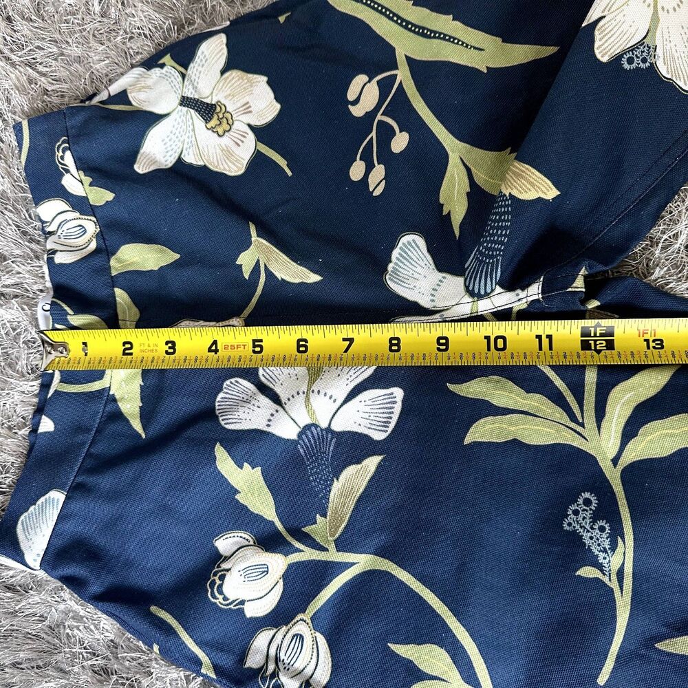 Coco Shop High-Waisted, Wide-Leg Pants in Navy Hibiscus 100% Cotton Size XS - Picture 8 of 11